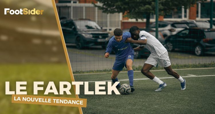 Deux joueurs de football en plein duel sur un terrain pendant un match d’entraînement.